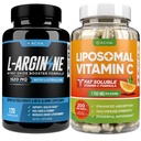 Max Tugevus Lämmastikoksiidi Booster Bundle - L-arginiin Ja Liposomaalne C-vitamiin, L-tsitrulliin, Ascorbyl Palmitate, Natural Absorb Boost Formula toetada Harjutusenergia, Immun Health, Slim Look