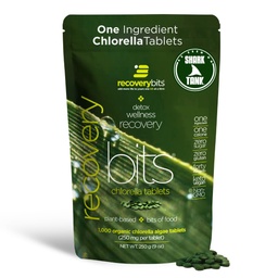 RECOVERYbits - Organic Chlorella tabletid - Taimepõhised vetikad Superfood - Chlorophyll - Cracked Cell Wall - Energia - Immuunsüsteem - Detox - Keto - Vegan - Non-GMO - Suur kott - 1000 Tabletid