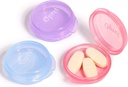 Opret Small Pill Box (3 Tcs), Cute Pill Case kaasaskantav Tasku Rahakott Briefcase Travel Pills Box Meditsiin Hoidmiskonteiner Kõrvatropi Juhtum (Rose & Blue & Purple)