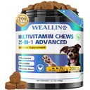 Koer Vitamiinid - 25-in-1 Koera Vitamiinid ja täiendused Multivitamiinid Glükoosamiin Probiootikumid Omega-3 Puppy Multivitamiini närimiseks Coat, süda, HIPS & liigesed, Seedimine ja Immuunsüsteem 200pcs
