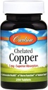 Carlson - Kelate Copper, 5 mg, Superior Absorption, Circulation Health, Närvifunktsiooni & Immune Support, 250 tabletti