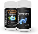 Intelligent Labs 2-in-1 Bundle of Kids Probiootikumid (6 miljardit CFU koos Sunfiber ja FOS) + Täiskasvanute probiootikumid (50 miljardit CFU, 10 tüve), Külmutust pole vaja, 2 kuud tarnimine pudeli kohta