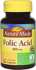 Loodus Made Foolhape 400 mcg (665 mcg DFE) tabletid, 250 loend (pakk 3)