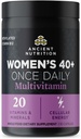 Ancient Nutrition Multivitamiin naistele, Ancient Multi Naiste 40+ Üks kord päevas vitamiinilisand, B-vitamiin, C-vitamiin ja K2-vitamiin, Folaadi- ja raualisand, toetab luude tervist, 30ct