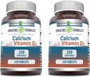 Hämmastav valem Kaltsium D3-vitamiini lisandiga | Tabletid | Mitte-GMO | Gluteenivaba | Valmistatud USAs (2 Pack, 250 Count)