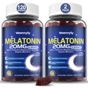 Maennyliy Melatonin 20mg Gummies täiskasvanutele - Suhkruvaba Melatoniin Gummies ekstra tugevus L-Theanine, Magneesium, Ashwagandha, Kurkum, D3 & Tsink - Mitte-Habit Forming