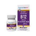 Superior Allikas No Shot Vitamiin B-12 Tsüanokobalamiin 5000 mcg, B-6, Foolhape 800 mcg - Aju ja südame tervise toetamine - Aids Looduslik energiatase - 100 Sublingvaalne lahustuv tablett