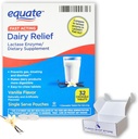 Piimapillid laktoositalumatuse jaoks - Equate Fast Acting Relief Vanilla Maitse, 32 närimistabletti, laktaid närimistabletid, laktaasi ensüüm (pakend 1), Boxed by Fusion Shop Store