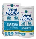 Vital Planet - Vital Flora probiootikumid meestele, 60 miljardit CFU, 60 erinevat tüve, 7 orgaanilist prebiootikumi, meeste igapäevane riiulil stabiilne probiootikum immuunsuse toetamiseks, gaasi leevendamine, seedetrakti tervis 60 kapslit