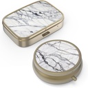 Pill Case Box koos peegliga Retro Väike pillid juhul rahakoti või tasku pronksi pillid kasti või vitamiine, kalaõli, toidulisandeid, pillid sisaldavad reisikingitusi (2PCS)