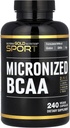 California Gold Nutrition Sport, Micronized BCAA, Hargnenud ahelaga aminohapped, 240 Veggie kapslit