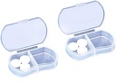 2PCS Pill Case Korraldaja, Daily AM & PM konteinerid, ravimi hoidja, ideaalne ravim, Vitamiin, täiendus, ideaalne reisimiseks, ideaalne rahakott (valge)