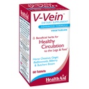 HealthAid V-Vein, kasulikud toitained jalgade ja jalgade tervislikuks ringluseks, 60ct, üks kord päevas, sisaldab Ginkgo, viinamarjaseemneid, C-vitamiini ja mustikat, Vegan