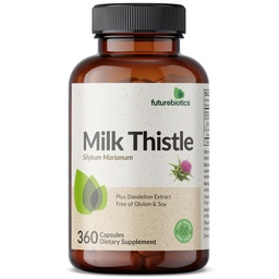 Tulevikubiootikumid Piimohakas Silymarin Marianum & Dandelion Juur Maksatoetus, Antioksüdant Toetus, Detox, 360 kapslit