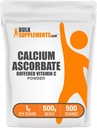 BulkSupplements.com Kaltsiumaskorbaadi pulber - puhverdatud C-vitamiin, kaltsiumilisand C-vitamiiniga - gluteenivaba, 1 g serveerimise kohta, 500 g (1,1 naela) (pakk 1)