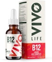 Vivo Life - vitamiin B12 kompleks, kõrge potentsi tervise lisand, oranž maitsega vedelad tilgad, 60 ml, 60 serveerimist