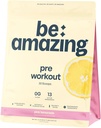 BE AMAZING Pre Workout Powder, Vegan Supplement koos 125mg looduslik kofeiin, Aswagandha ja Adaptogeenid, Suhkruvaba Joogi Segu Meestele ja Naistele, Gluteenivaba, Non GMO, Roosa Lemonaad, 30 Servings