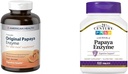 American Health Papaya Seedeensüüm närimistabletid 600 Count ja 21st Century Tropical Papaya Enzyme närimistabletid 100 Count Bundle