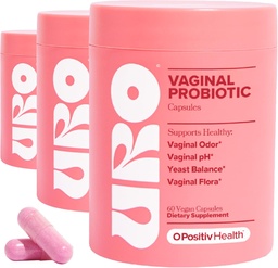 O Positiv URO Vaginaalsed probiootikumid naistele pH tasakaal prebiootikumidega ja Lactobacillus probiootiline segu - Vaginaalne tervise täiendus - tervisliku vaginaalse lõhna ja vaginaalse floora edendamine, 60 loend (pakk 3)