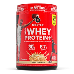 Six Star Whey Protein Powder Plus - lihaste hoone ja taastamise valem vadaku isolaatpulber, BCAAs, 30g valk, immuuntoetus - post-workout Supplement - Vanilla kreem, 1,8 naela