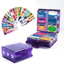 Suured pillid Korraldaja koos ravimi sildid, Pill Dispenser 12-Compartment Travel Ravimite Ladustusjuhtum, 7-päevane Pill Box vitamiine ja toidulisandeid (Purple, 161 Sildid)