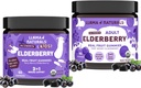 Llama Naturals Real Fruit Sambucus Elderberry Gummies for Kids & Adult | No Added Sugar Cane, Vegan, Organic Immune Support | Tsink & Natural Vitamiin C | Taim-Based, närimiskummies for Whole Fa