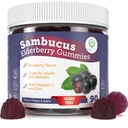 Puhastage Life Sugar-Free Elderberry Gummies C-vitamiini ja tsingiga täiskasvanutele ja lastele, immuunsüsteemi tugilisa hingamisteede tervisele, Sambucus Elderberry Antioxidant Gummies - Vegan, 90 Count