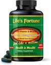 Life's Fortune Multivitamiin & Mineral Supplement, Daily Natural Energy Source meestele ja naistele, Superfood Greens, Aminohapped, ensüümid, kõrge potentsi vitamiin A, C, D, E, B12, 180 Tab