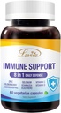 Lovita Immune Support 8 in 1, Elderberry koos tsingi ja C-vitamiiniga, D-vitamiin, Selenium ja Echinacea, Andrographis, Siberi ženšenn - immuunsuse suurendamise täiendus, 60 taimekapslit