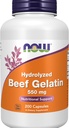 NOW Foods Supplements, Beef Gelatin 550 mg, Hydrolyzed, Nutritional Support, 200 Capsules
