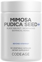 Kodee Orgaaniline Mimosa Pudica Seemnekapslid - Mimosa Pudica Seemnete Täiendus - Must pähkel, nelk, Vidanga, Neem, BioPerine - Kõik ühes - Tundlikud taimsed pillid - Non-GMO & Vegan - 120 kapslit