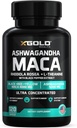 Ashwagandha 5000mg + Maca juur must, punane, kollane 4000mg, Rhodiola & L-Theanine: 30: 1 Ekstrakti Ashwagandha kapslid, 20: 1 Ekstrakti Maca juure kapslid - täiendus meestele ja naistele