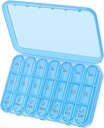 Daviky Weekly Pill Organizer 3 korda päevas, suur 7-päevane pillide karp 3X päevas eraldi konteineriga, kaasaskantav reisipillide juhtum ravimite, vitamiinide, kalaõli ja toidulisandite jaoks