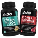 Colon Cleanser Detox & Kidney Cleanse - 15-päevane Colon Cleanse pillid ingveri ja neerude detoxi tugilisandiga Jõhvikas - soolestiku liikumise lisandid soole kõhupuhitus