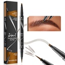 9706 2-in- 1 kahe otsaga vedel kulmupliiats , 4 Tip Head & 1 Tip Ultra Fine Eyebrow Pen , Lihtne joonistada realistlikud kulmud, 4 värvi, veekindel (2#Dark Brown)