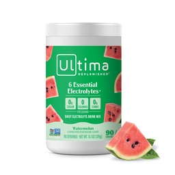 Ultima Replenisher Daily Electrolyte Powder Drink Mix – Suhkruvaba – Arbuus, 90 Servings – Hüdratsioonipulber 6 võtme elektrolüüti ja jälgede mineraalidega – Keto Sõbralik, Vegan, Mitte-GMO