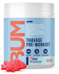 RAW Pre Workout Powder, Thavage (5 turvas, punane kummik) - Chris Bumstead Sport Nutrition Supplement meestele ja naistele - Cbum Pre Treening Out, Hüdratsioon, vaimne fookus ja energia - 40 Servings