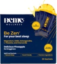 BeMe BeZen Sleep Aid Supplement Natural Ilma melatoniini - 2X imendumist kui pillid - une abivahendid täiskasvanutele Magneesium, Ashwagandha, Kummel, L-Theanine & GABA - Maitsev ananassi