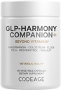 Codeage GLP-Harmony Companion+ Supplement - GLP-1 Agonist Support - Lion's Mane, Herne, Colostrum, Shilajit, Akkermansia, Elder, Citrus Bioflavonoids, Broccoli, Resveratrol - Non-GMO - 60 kapslit