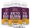 (3 Pack) Keto Advantage Keto Burn pillid 1275MG Uus ja täiustatud valem Sisaldab Õunasiidrit Äädikat Ekstra Neitsioliiviõli Pulber Roheline teeleht 180 kapslit