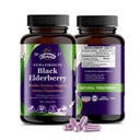 Black Elderberry kapslid | 180 Count | Sambucus Elderberry Vitamiinid, Non-GMO, Gluteenivaba, Orgaaniline Elderberry Extract Sambucus Nigra