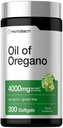 Horbäach Oregano Oil | 4000mg | 300 Softgel Kapslid | Looduslikult esinev karvakrooli pillid | Mitte-GMO ja Gluteenivaba ekstrakti täiendus