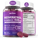 Resveratrooli lisa 1500mg - Resveratrol Gummies toetab NAD+, NMN & NMNH sünergiat, kvertsetiini, viinamarjaseemne, Acai marjade ekstraktid antioksüdandi, tervisliku vananemise ja pikaealisuse, naha, aju - 2Pcs