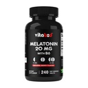 Vitabod Melatoniin 20 mg - 240 Kiiresti lahustuvad tabletid - Ravimivaba - looduslik marjamaitse - taimetoitlane, mitte-GMO, gluteenivaba 240 loendit (1. pakk) (240 loend (1. pakk))