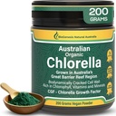Biogenees Orgaaniline Chlorella pulber – 200 g | Austraalias kasvanud | Biodünaamiline mõranenud rakusein | Klorofülli, vitamiinide ja mineraalide rikas | Toetab energiat ja immuunsust | Veganpulber