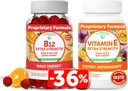 Lunakai Vitamiin B12 ja Vitamiin E Gummies Bundle - 3000 mcg Gummies täiskasvanutele Energia toetus ja luude tervis - 250 mg 1000 iu Natural VIT E Plus C toidulisandeid