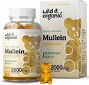Wild & Organic Mullein Gummies for Lungs 2000mg - Lung Detox and Cleanse - Vegan Mullein Leaf Gummies for Immune Support - 60 Non-GMO Taimeekstrakti närimiskummid