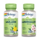 SOLARAY Mullein Leaf 330 mg ja vahukommi juur 480 mg - Wellness Bundle - maitsetaimed kõrge limaskesta lahustuv kiud rahustav tugi - Vegan, Non-GMO, Lab verifitseeritud, 60-päevane garantii, 200/100 VegCaps