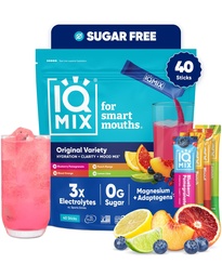 IQMIX hüdraat elektrolüütide pulber - 4-in-1 hüdratsiooni, vaimse selguse, meeleolu ja taastumise valem - suhkruvaba joogi segu, Keto, magneesium L-treonaat, lõvi Mane - 40 krahvi sordipakett