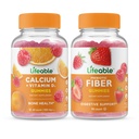 Elujõuline kaltsium D-vitamiini + prebiootilise kiud 5 g, Gummies Bundle - suurepärane maitse, vitamiinilisand, Gluteenivaba, GMO-vaba, närimiskõlblik